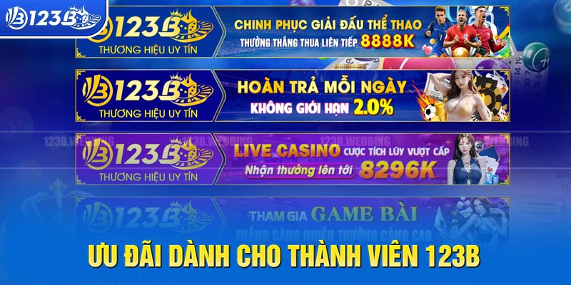 Ưu đãi mà 123B dành riêng cho thành viên của mình