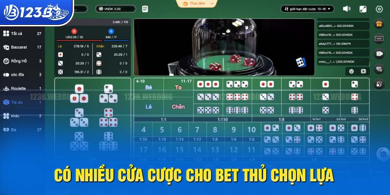 Các cửa cược phong phú trong game