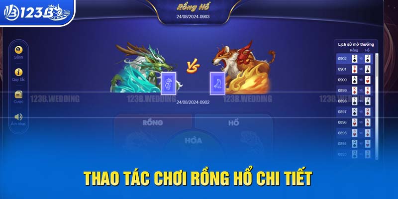 Thao tác cá cược game Dragon and Tiger